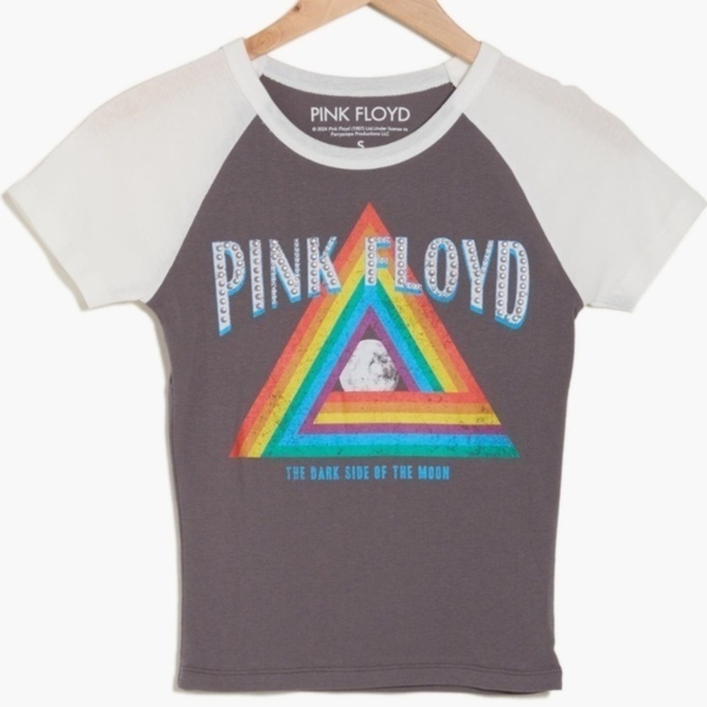 Vinyl Icons Pink Floyd Graphic Cotton Blend Crew Neck Raglan Sleeve T-Shirt::NWT
